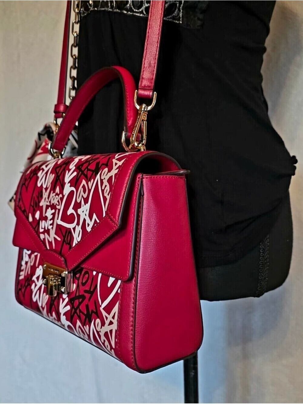 Rare Michael Kors Graffiti Love Heart Bag Bundle — Both With Tags - Picture 7 of 14